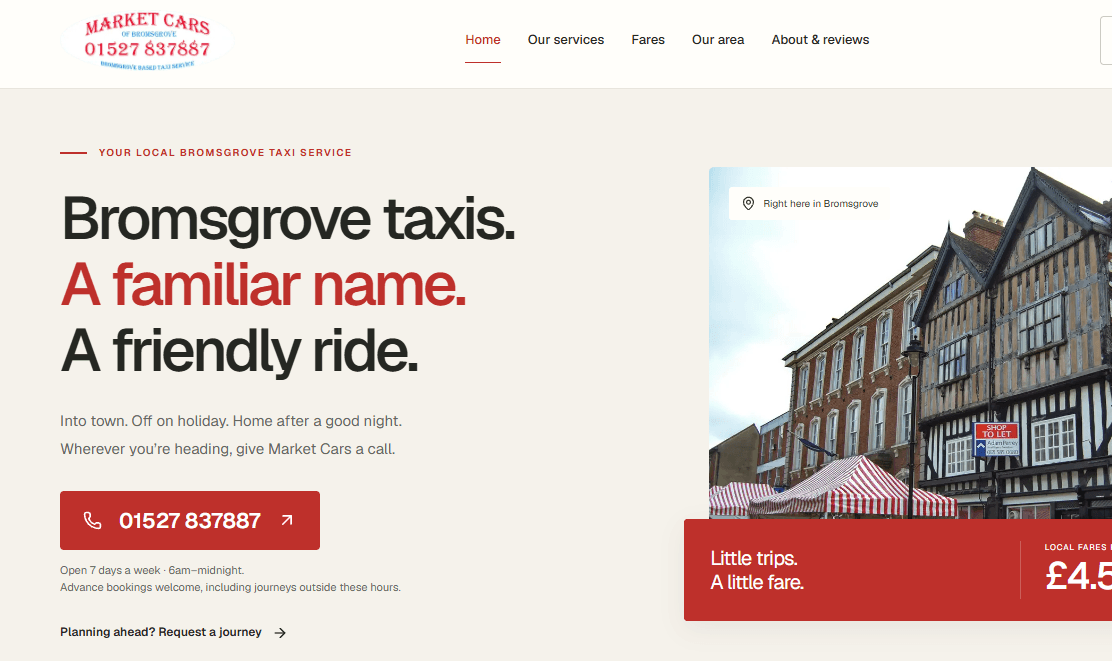 Market Cars website design